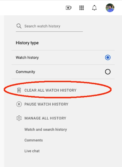 YouTube-Web-Clear-History