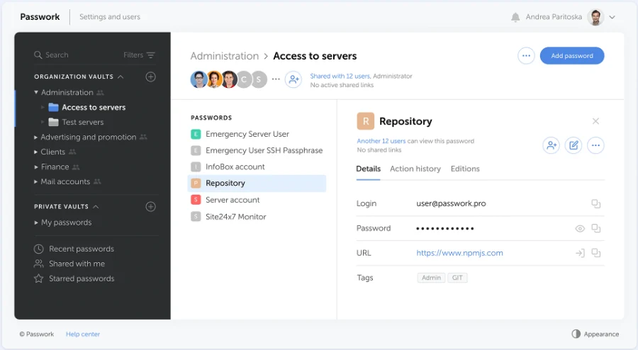 Passwork-Dashboard
