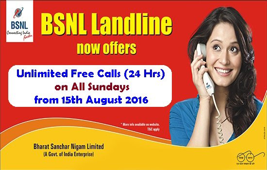 Bsnl Landline Unlimited Calling SUNDAYS Offer