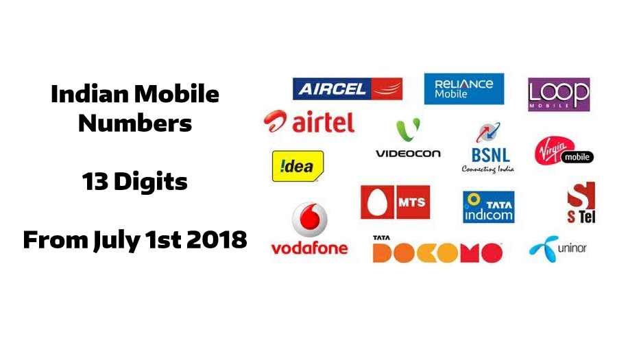 India Telecom 13 Digit Mobile Numbers