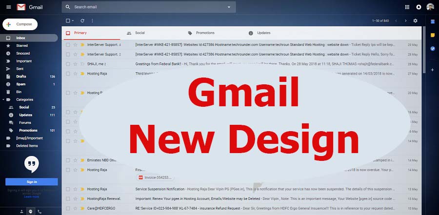 Gmail New Design