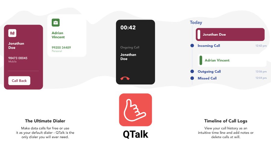 QTalk Free Wifi Data Calling App Android Phone Dialer