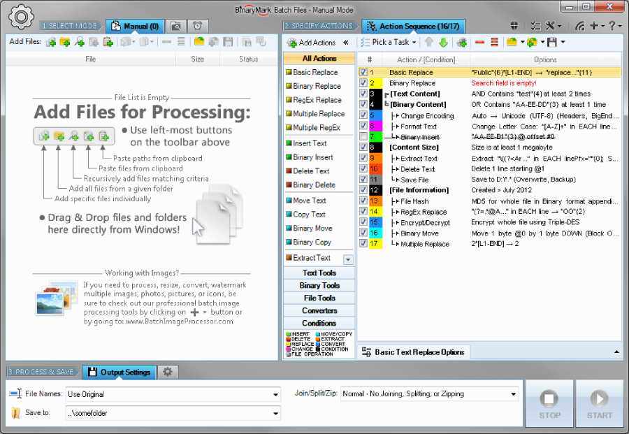 Binary Mark Batch File Processor