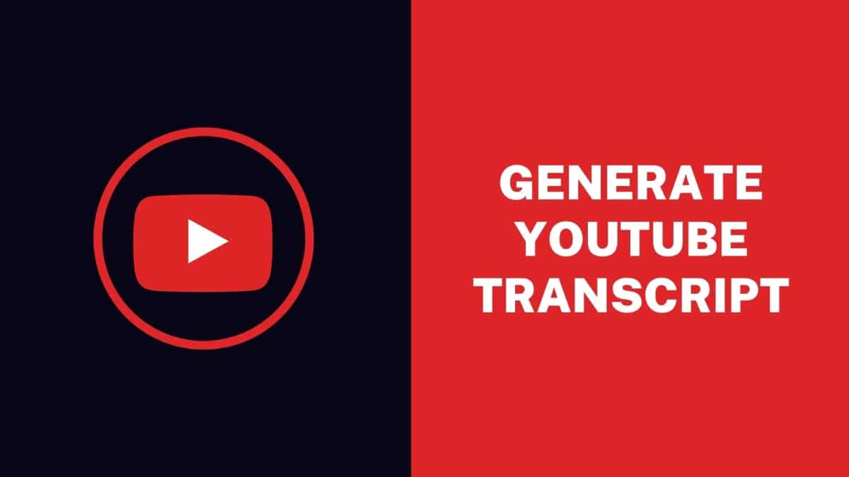 Generate YouTube Transcript