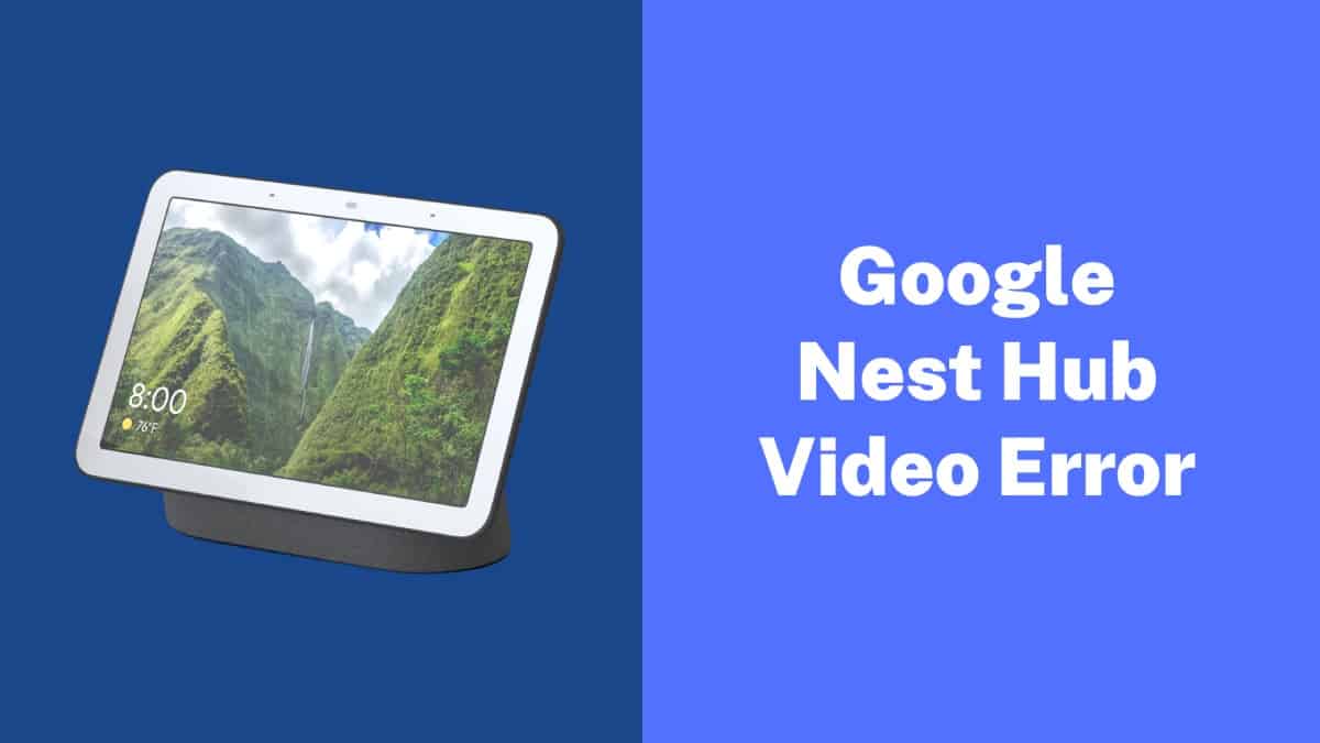 Google Nest Hub Video Error