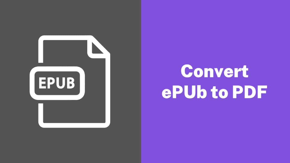 Convert ePUb to PDF