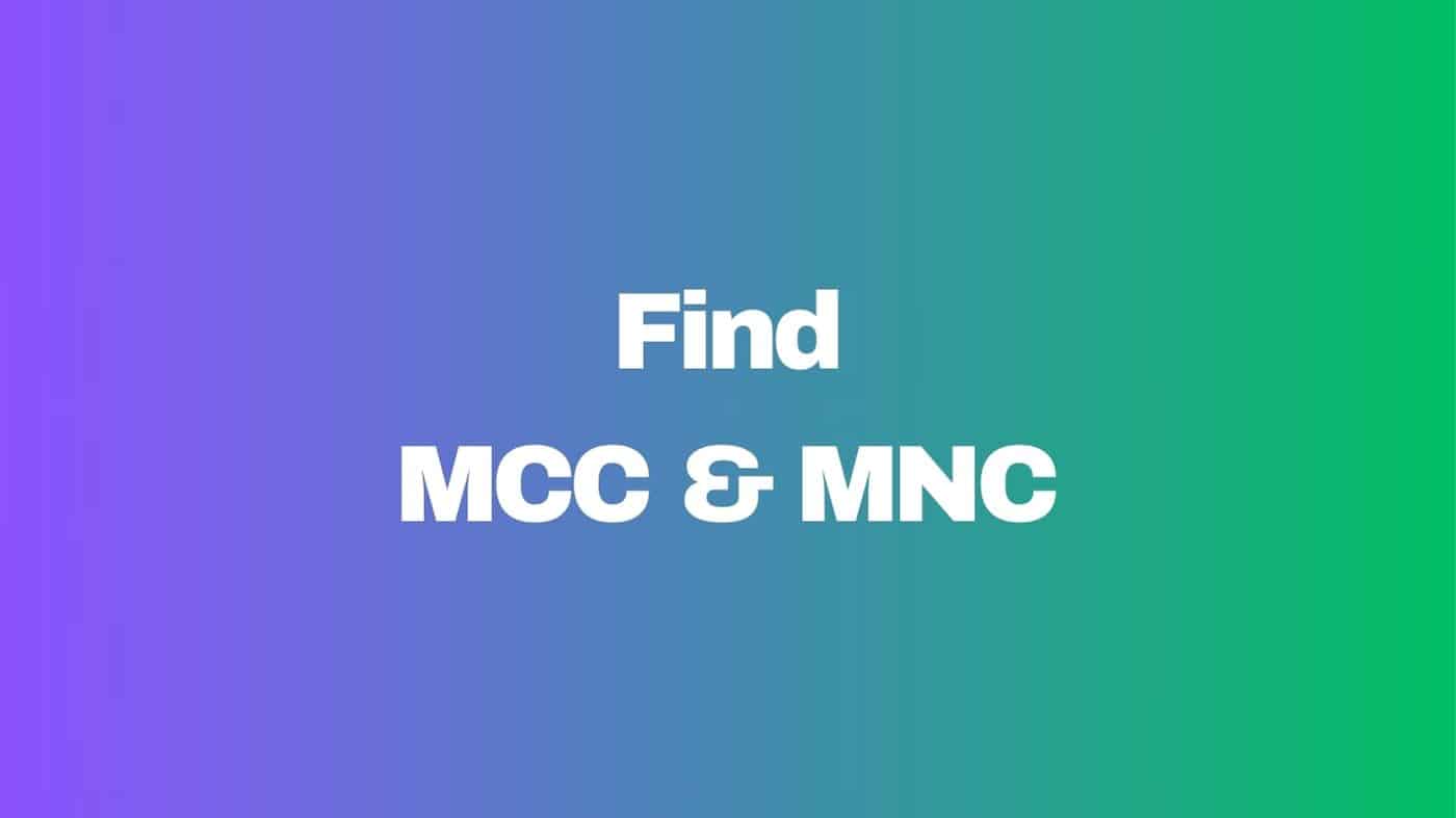 Find MCC and MNC